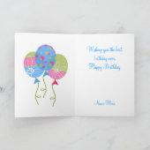 カラフルの気球の誕生日の挨拶状 カード (内部)