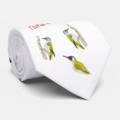 カラフルの水色のウグイスの包装紙 ネクタイ (ロール)