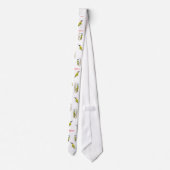 カラフルの水色のウグイスの包装紙 ネクタイ (裏面)