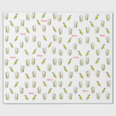 カラフルの水色のウグイスの包装紙 ラッピングペーパー (フラット)