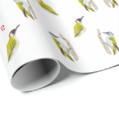 カラフルの水色のウグイスの包装紙 ラッピングペーパー (ロールコーナー)