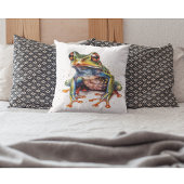 カラフルの水色のカエル クッション
