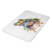 カラフルの水色のカエル バスマット (アングル)