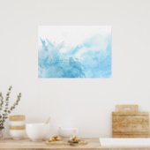 カラフルの水色の背景 ポスター (キッチン)