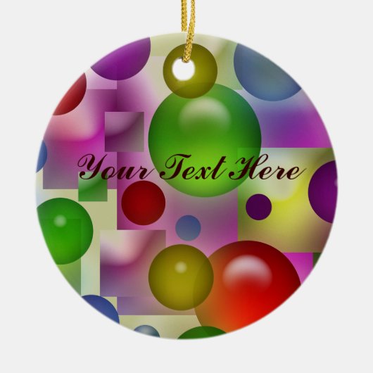 カラフルの泡パターン セラミックオーナメント (正面)