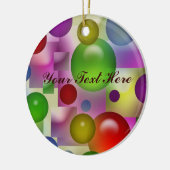 カラフルの泡パターン セラミックオーナメント (左)