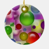 カラフルの泡パターン セラミックオーナメント (裏面)