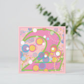 カラフルの泡第2誕生日のパーティの招待状 招待状 (スタンド正面)