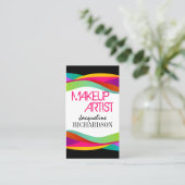 カラフルの渦巻のメーキャップアーティスト 名刺 (スタンド正面)