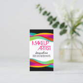 カラフルの渦巻のメーキャップアーティスト 名刺 (スタンド正面)