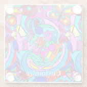 カラフルの溝の平和と愛 ガラスコースター (裏面)