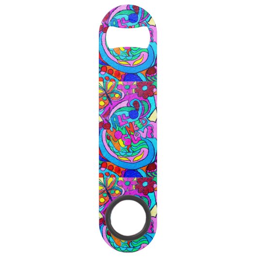 カラフルの溝の平和と愛 スピード栓抜き (正面)