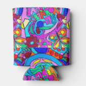 カラフルの溝の平和と愛 缶クーラー (裏面)