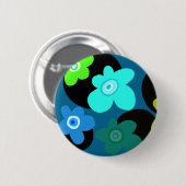 カラフルの溝状の花 缶バッジ (正面&裏面)