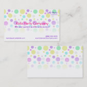 カラフルの点の子供のパーティーのイベントの店の名刺 名刺 (正面/裏面)