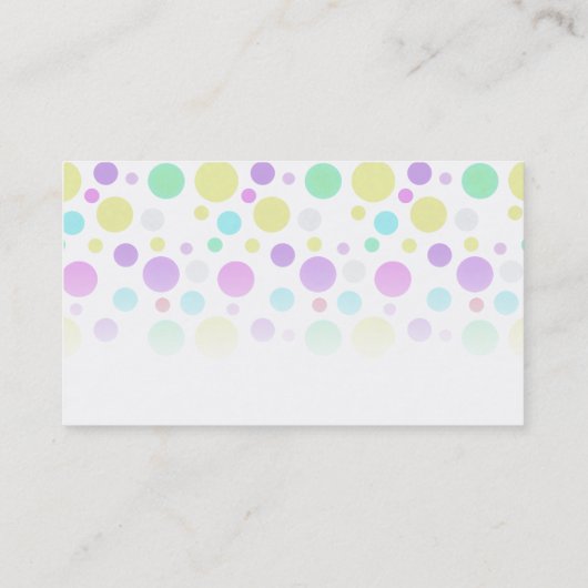 カラフルの点の子供のパーティーのイベントの店の名刺 名刺 (裏面)