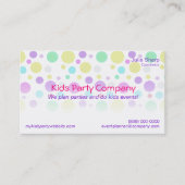 カラフルの点の子供のパーティーのイベントの店の名刺 名刺 (正面)