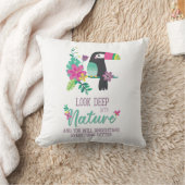 カラフルの熱帯花とトゥーカン感動的 クッション (ブランケット)