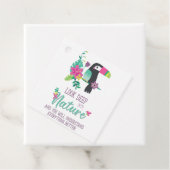 カラフルの熱帯花とトゥーカン感動的 フェイバータグ (インサイチュ)