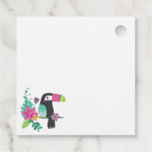 カラフルの熱帯花とトゥーカン感動的 フェイバータグ (裏面)