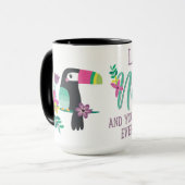 カラフルの熱帯花とトゥーカン感動的 マグカップ (正面左)