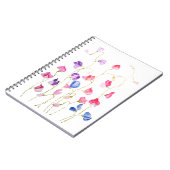 カラフルの甘いエンドウの花の水色 ノートブック (左側)