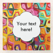 カラフルの穴の質 ガラスコースター (正面)