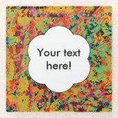 カラフルの穴の質 ガラスコースター (正面)