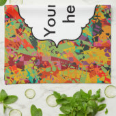 カラフルの穴の質 キッチンタオル (折り畳み)