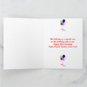 カラフルの第50誕生日の気球 カード (内部)