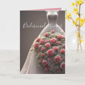 カラフルの結婚フローラドレスブライダルシャワーカード カード (黄色い花)