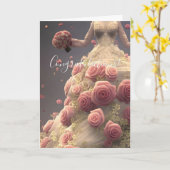 カラフルの結婚フローラブライダルシャワーカード カード (黄色い花)