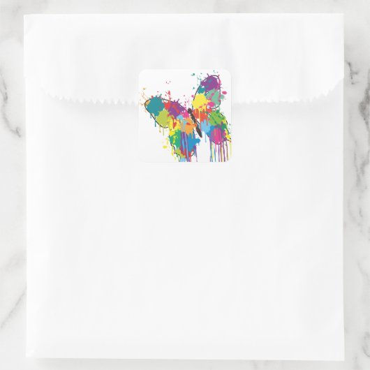 カラフルの絵を描抽象芸術 スクエアシール (バッグ)