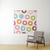 カラフルの美味しい光沢ドーナツとシームレスなパターン タペストリー (インサイチュ(横))