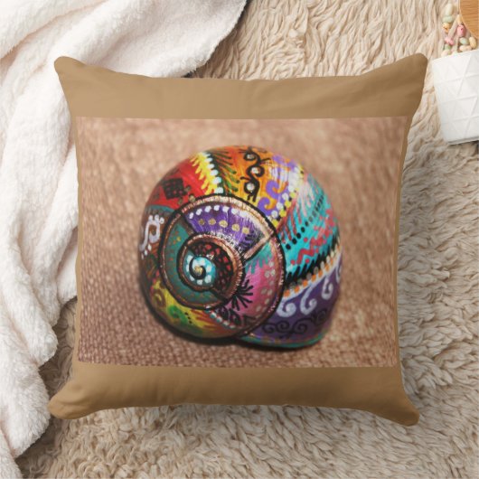 カラフルの色彩の鮮やかなかたつむりの貝の正方形の装飾用クッション クッション (ブランケット)