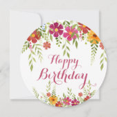 カラフルの花のバースデー・カード カード (正面)