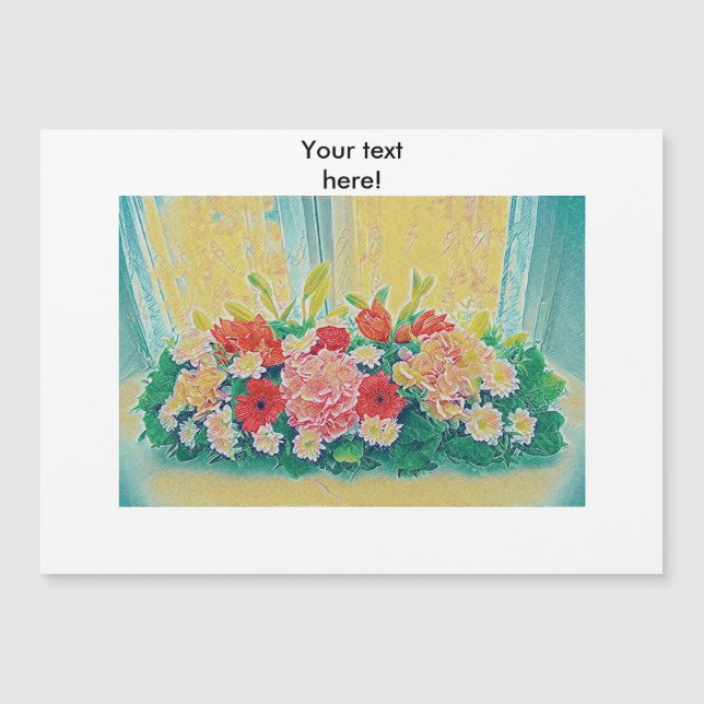 カラフルの花の絵を描くこと (正面)