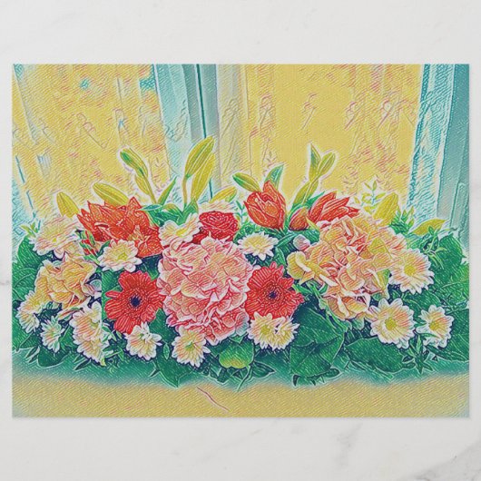 カラフルの花の絵を描くこと チラシ (正面)