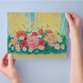 カラフルの花の絵を描くこと チラシ (手)