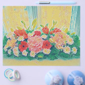 カラフルの花の絵を描くこと チラシ (シングル)