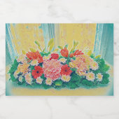 カラフルの花の絵を描くこと フードラベル (シングルラベル)