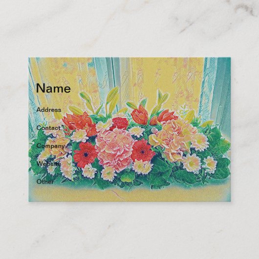 カラフルの花の絵を描くこと 名刺 (正面)