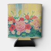 カラフルの花の絵を描くこと 缶クーラー (正面)