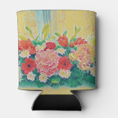 カラフルの花の絵を描くこと 缶クーラー (裏面)