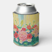 カラフルの花の絵を描くこと 缶クーラー (缶裏面)