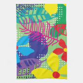 カラフルの花の背景 キッチンタオル (縦)