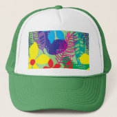 カラフルの花の背景 キャップ (正面)