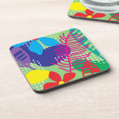 カラフルの花の背景 コースター (左側)