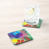 カラフルの花の背景 コースター (右側)