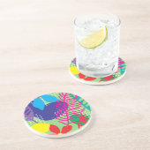 カラフルの花の背景 コースター (側面)